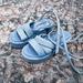 Free People Shoes | Free People Harper Flatform Platform Sandal In Blue Size 37.5/Us7 | Color: Blue | Size: 7