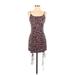 Live To Be Spoiled Casual Dress - Mini: Purple Tweed Dresses - Women's Size Small