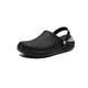 IJNHYTG Sandal Men Sandals Men Hole Shoes， Rubber Clogs for Men EVA Unisex Garden Shoes Black Mens，Hollow and Breathable (Color : Black Gray, Size : 6)