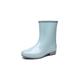 IJNHYTG rubbers Women Rainboots Non-Slip Waterproof PVC Middle Tube Rain Shoes Outdoor Female Soild Non-Skid Water Kitchen Boots (Color : Sky blue, Size : EU38)