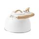 2pcs Whistle Kettle Induction Cooktop Camping Kettle Stainless Tea Kettle Camping Coffee Makers Stove Safe Teapot Boiling Tea Kettle Metal White Teapot Portable Stainless Steel (Wh