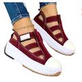 IJNHYTG sneakers Women Casual Sneakers Shoes Ladies Shoes Sandals Wedges Shoes For Women Shoes Woman Sandals Open Toe Shoes (Color : Red, Size : 3.5 UK)