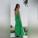 Zara Dresses | Nwt - Zara Halter Neck Satin Effect Green Long Dress | Color: Green | Size: Xs