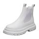 IJNHYTG rubbers White Men Platform Boots Thick Sole Man Chelsea Boots Designer Mens Luxury Sneakers Green Black (Color : White, Size : 9.5 UK)