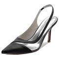 Minishion Dress Shoes for Wedding Guest Women Slingback Evening Dress Pumps BR007 Black UK 3.5