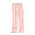 ORDOBO Women'S Pajama Bottoms - Large Size Pajama Straight Pantss Fashion Spring Summer Korean Style Ruffled Solid Color Loungewear Casual Clothing,Pink,L