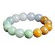 KARFRI Natural Burmese Jade A Goods Three Color Bead Bracelets Men and Women Jade Bangle