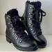 Nine West Shoes | Nine West Vegan Black Faux Fur Women’s Lace Up Combat Boots Size 8 | Color: Black | Size: 8