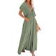 WLLDDDIU Women's long Cardigan Lightweight Ruffle sleeves Beach Dress Elegant Lace up buttons See Through beachwear Kimono Cardigan Bolero Shrugs coat Evening Bikini Cover Up,Light Green,X