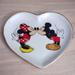 Disney Other | Disney Mickey Minnie Mouse Kiss Heart Gold Trinket Dish Plate Kawaii Y2k | Color: Gold/White | Size: Os