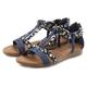 Sandale LASCANA Gr. 36, blau Damen Schuhe Sandalen Sandalette, Sommerschuh mit Riemchen im Festival-Look VEGAN