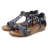 Sandale LASCANA "Sommerschuh", Damen, Gr. 37, blau, Obermaterial: 50% Lederimitat, 50% Textilmaterial. Futter: 100% Lederimitat. Decksohle: 100% Lederimitat. Laufsohle: 100% Synthetik, mehrfarbig, bedruckt, casual, Schuhe, Sandalette, Sommerschuh...