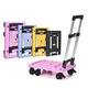 Platform Truck Platform Hand Truck Small Foldable Push Cart for Easy Storage and 360 Degree Swivel Wheels Retractable Chassis Multi-color Push Hand Cart (Color : Q 5)