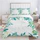 ZDLLDZ Duvet Cover Queen Size Nordic Bedclothes Green Leaf Luxury Bedding Set King Queen Duvet Cover Set with 2 Pillow Shams 155x220cm+40x80cmx2