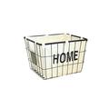 VOSMII Storage rack Wrought Iron Storage Basket, Waterproof and Removable Lining, Snack, Cosmetics, Book Sorting Basket, Desktop Storage Basket（white） (Size : Small)