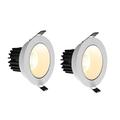 10W Rotatable Spotlight Recessed Ceiling Downlight, White Round Panel Wash Wall Lamp, Fire Rated Energy Saving Downlighters Accent Lamps, Bathroom Bedroom Decoration Lighting Fixtures (Color : Natura