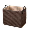 IJNHYTG Laundry basket Woven Storage Baskets Box Organizers Of Cabinets And Drawers Foldable Storage Box With Handle Toy Snack Sundries Organizer (Color : Brown)