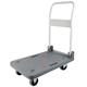 Platform Truck Portable Platform Truck Plastic Panel Push Cart with Metal Foldable Handle Flatbed Hand Trolley for Warehouse Factory Moving Push Hand Cart (Size : S)