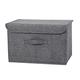 IJNHYTG Box New Large Cotton Linen Fabric Folding Storage Box Foldable Bins For Toys Organizer With Lids Storage Basket Laundry Basket (Color : Chocolate)