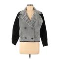 M Magaschoni Coat: Black Checkered/Gingham Jackets & Outerwear - Women's Size Small