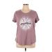 Sonoma Goods for Life Short Sleeve T-Shirt: Burgundy Acid Wash Print Tops - Women's Size X-Large