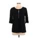 Anne Klein 3/4 Sleeve Blouse: Black Tops - Women's Size Medium