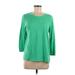 J.Jill Long Sleeve T-Shirt: Green Tops - Women's Size Medium Petite