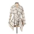 Chicwish Wool Coat: Ivory Plaid Jackets & Outerwear - Women's Size X-Small