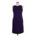 Black Label by Evan Picone Casual Dress - Shift: Purple Solid Dresses - New - Women's Size 10