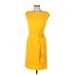 Midnight Velvet Cocktail Dress - Sheath: Yellow Solid Dresses - Women's Size 6