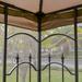 Patio Gazebo with Corner Frame Shelves, Double Roof Outdoor Gazebo Canopy Shelter with Netting