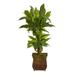 38" Corn Stalk Dracaena Artificial Plant in Metal Planter (Real Touch)