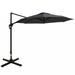 10ft Offset Patio Umbrella with Base, Hanging Aluminum and Steel Cantilever Umbrella with 360° Rotation