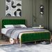 Upholstered Velvet Metal Bed Frame with Tufted Headboard