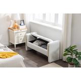 Fabric Storage Bench Bedroom Bench With Gold Metal Trim Strip For Living Room Bedroom Indoor