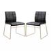 Set of 2 Leatherette Upholstered Side Chairs in Black and Chrome