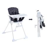 High Chair for Babies and Toddlers Foldable High Chair with Wipeable Seat Pad Adjustable Baby Highchairs Black
