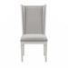 Side Chair (Set-2), Light Gray Linen & Weathered White Finish