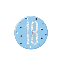 Anstecker blau & silber Zahl 18 Image