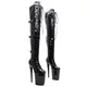 Leecabe 23cm/9 Zoll Patent Upper Fashion Lady High Heel Plattform Pole Dance Stiefel