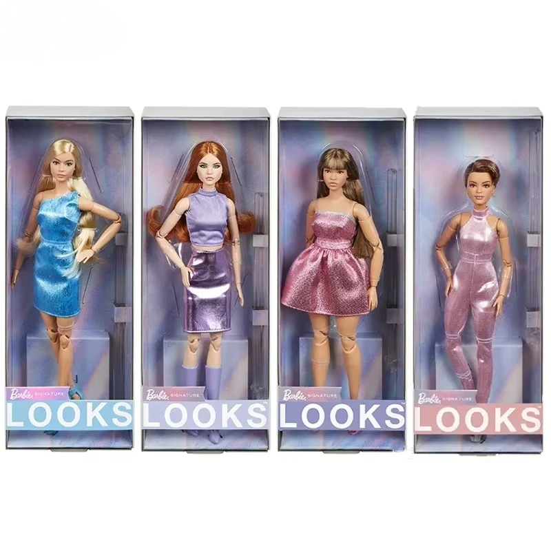 Original Barbie Looks Signature Fashion Collection Puppe Multi Joints Mobility Blondes Kleid Passendes Spielzeug für Mädchen 1/6 Körperform Image