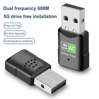 Adaptateur Wifi USB 600Mbps lecteur gratuit dongle pour touristes bande 2.4/5 mesurz récepteur