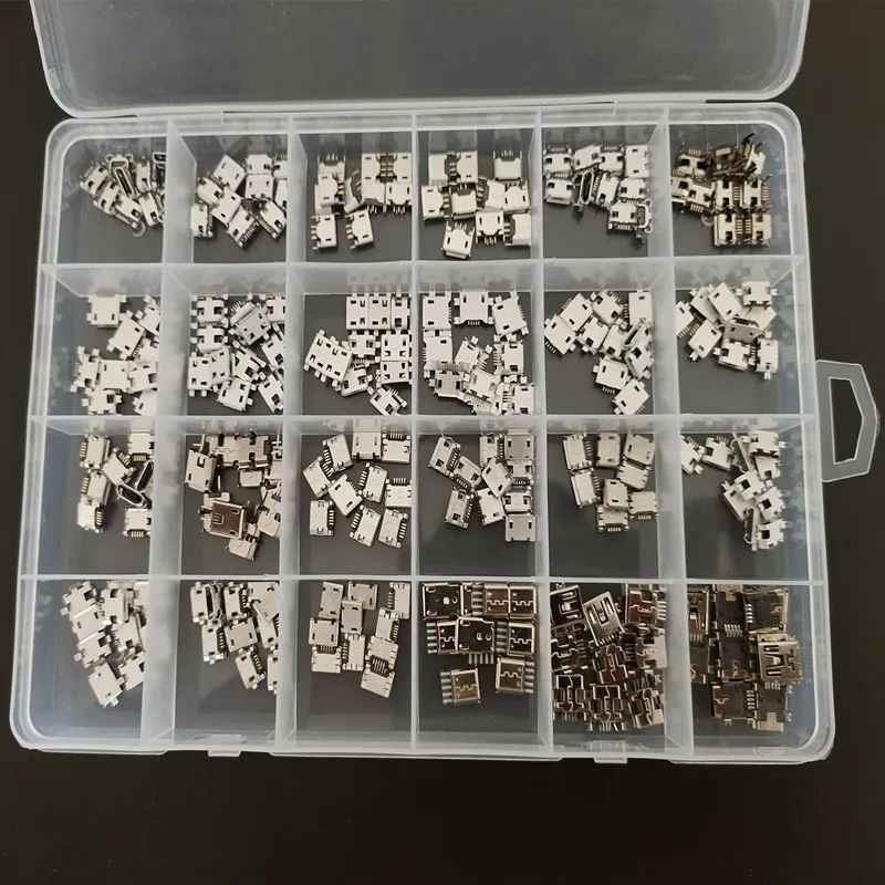 240 teile/schachtel 24 Modelle Micro-USB-Löt anschlüsse für MP3/4/5 Huawei Samsung SMD Dip-Buchse Zubehör DIY-Kits Image