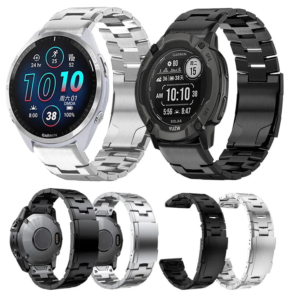 für Garmin 22 mm 26 mm Quickfit Titan-Band-Armband Instinct 2X Forerunner 965 955 Solar Approach S70 S60 S62 Uhrenarmband-Bänder Image