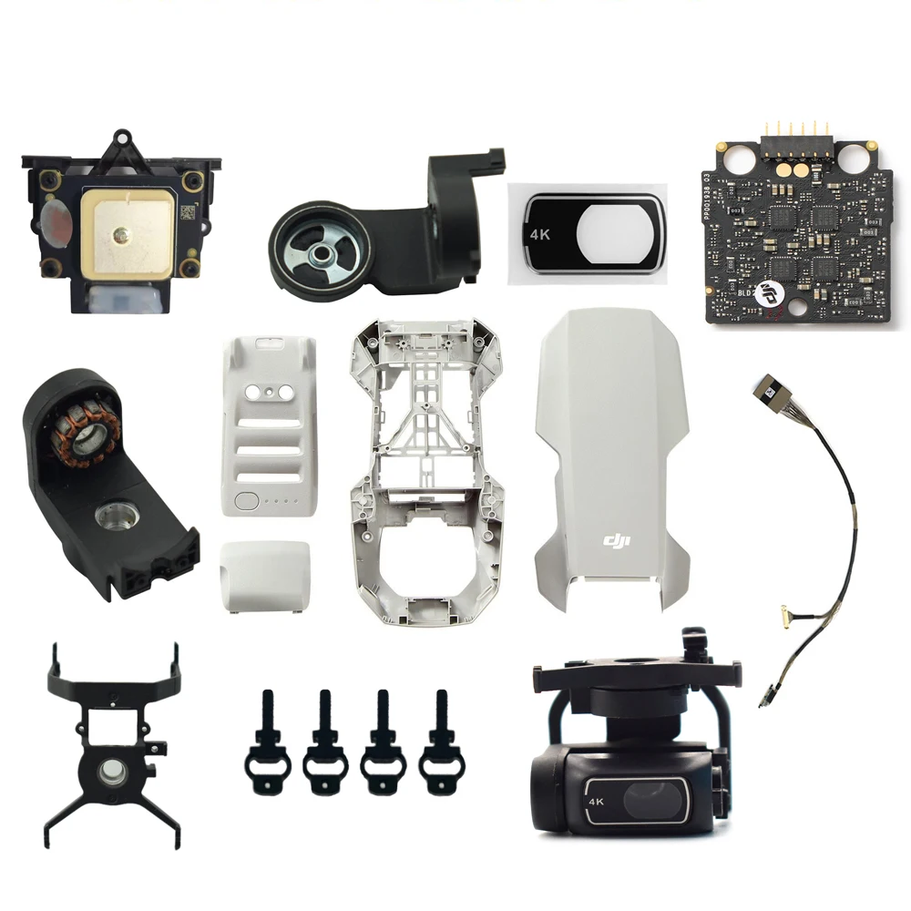 Original Reparatur Teile Für DJI Mini2 Gimbal Kamera Signal Kabel GPS/ESC Bord Objektiv Glas Körper Shell Dämpfer halterung R & Y Arm Image