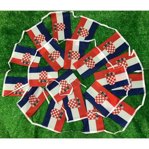 Himmel Flagge Kroatien Ammer Flaggen 14x21cm 20 teile/los Polyester fliegenden Wimpel Kroatien
