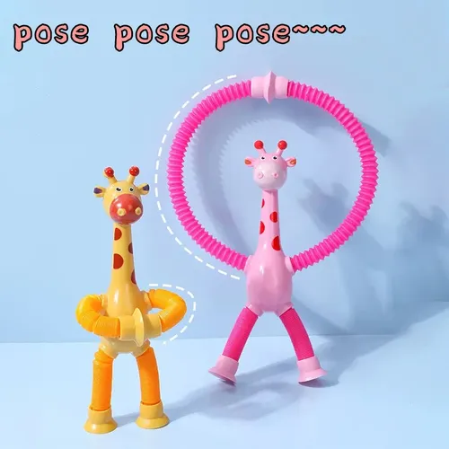 Stress abbau Teleskop Giraffe Spielzeug Pop Röhren Kinder Saugnapf Giraffe Spielzeug sensorische