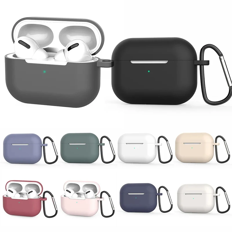 Weiche Silikonhülle für Apple Airpods Pro Wireless Headset Hülle für AirPods Pro Ladebox Einfarbige modische Kopfhörerhülle Image