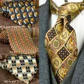 Cravates imprimées à la main pour hommes cravate de la présidence motif cachemire géométrique