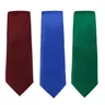 Cravatta solida cravatta in seta da 7.5cm per uomo cravatte da sposa moda Slim blu rosso cravatte